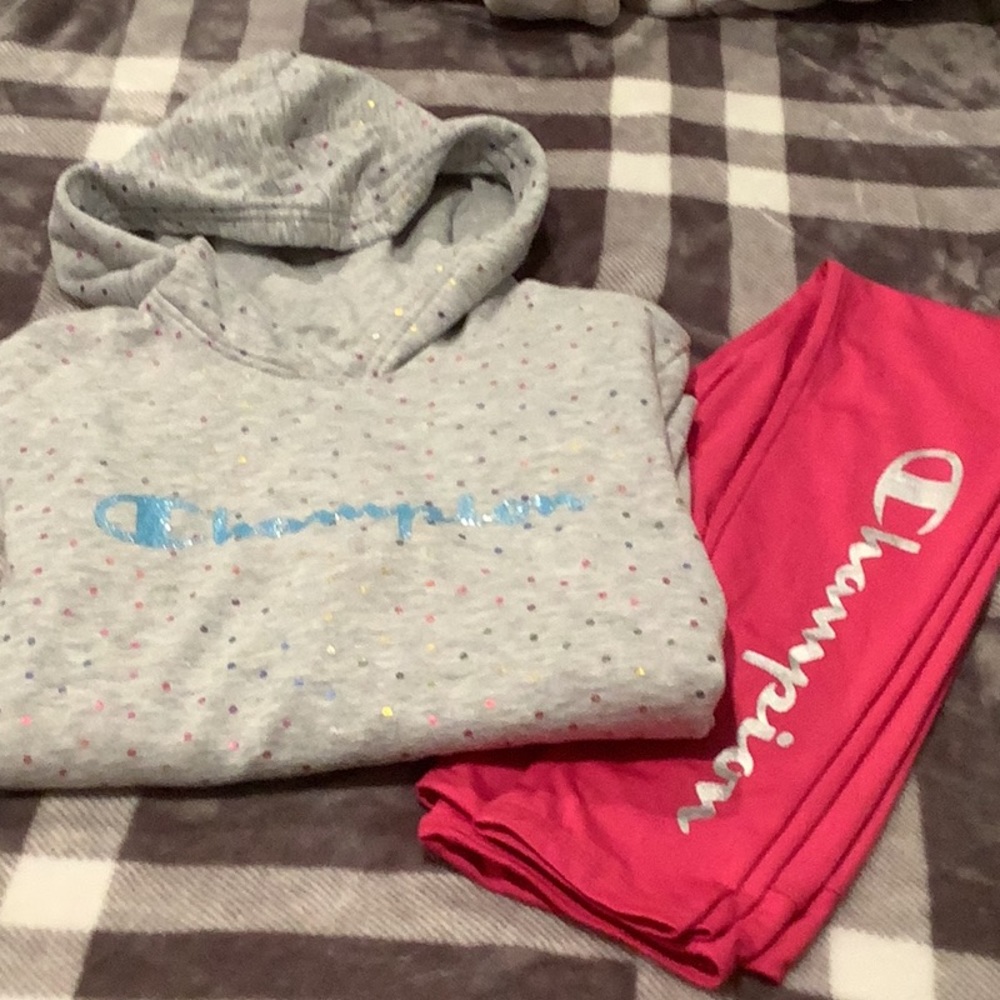 Champion 2 piece set  with hoodie and leggings size 14/16 youth